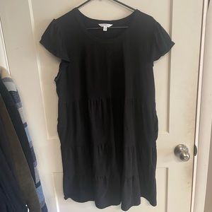 Time & True Black Tiered Dress